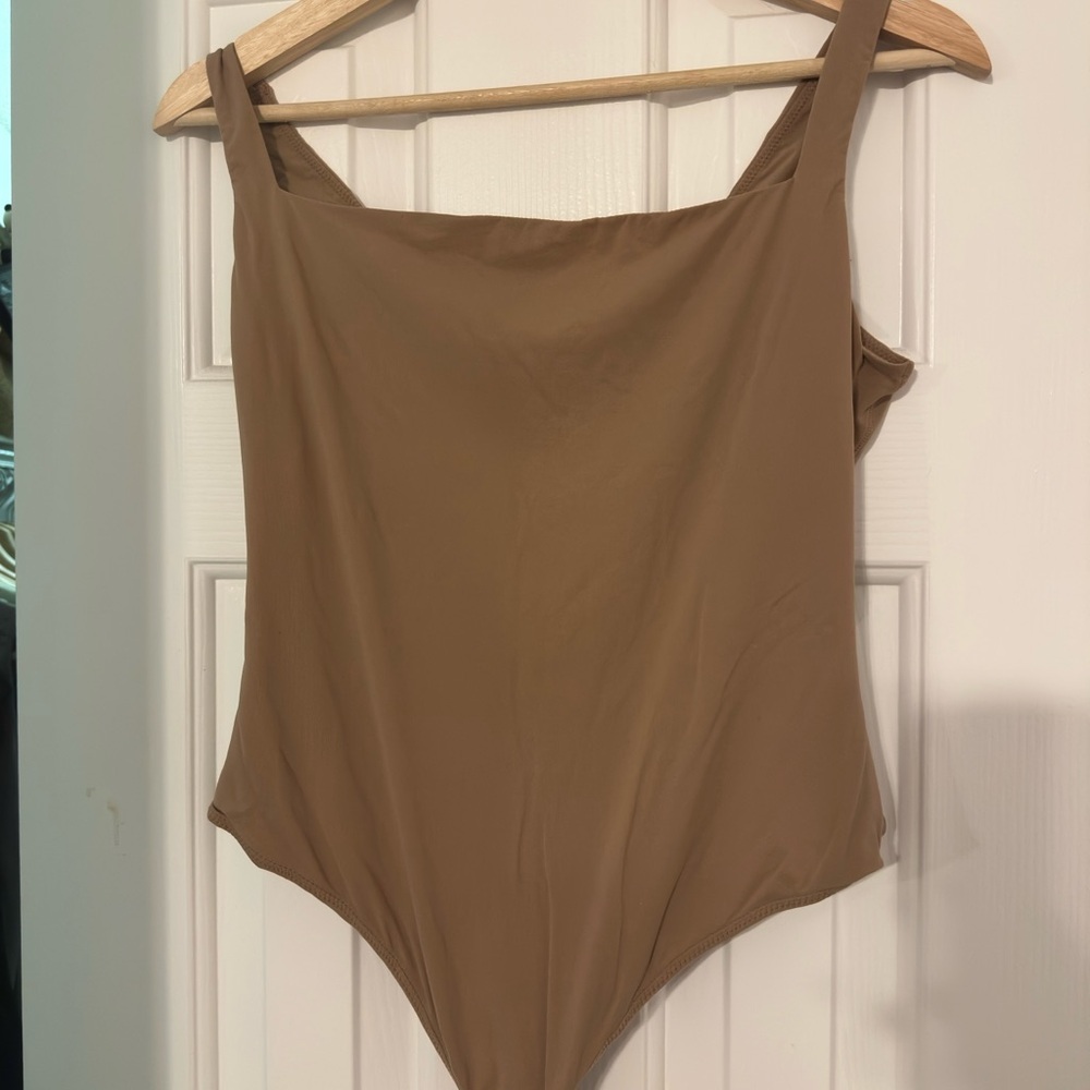 SKIMS square neck bodysuit in sienna